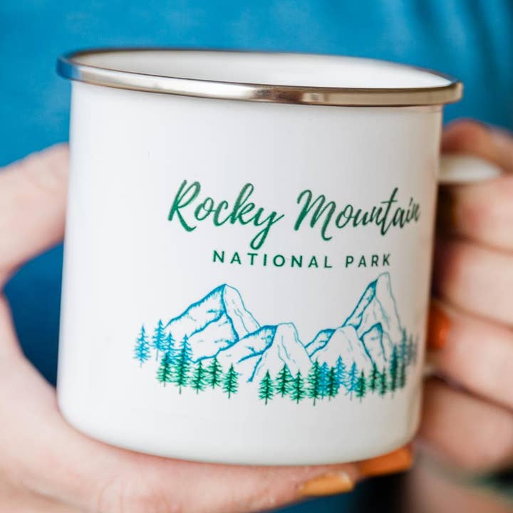 National Parks and Beyond - Wholesale Coffee Mug - Rocky Mountain National Park Enamel Camping Cup or Mug13