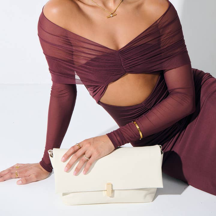 Angels Whisper Accessories - Wholesale Clutch bag – women's - L&S Nova Clutch Bag in White0