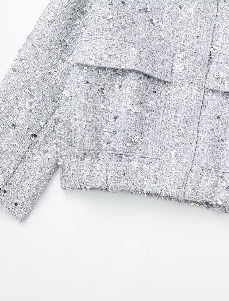 safistyle - Wholesale Bomber Jacket - Women's - Embellished Sequin Bomber Jacket8