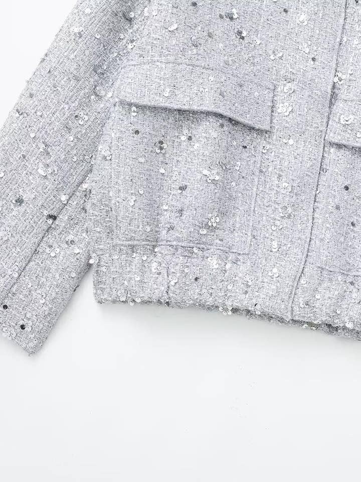 safistyle - Wholesale Bomber Jacket - Women's - Embellished Sequin Bomber Jacket8