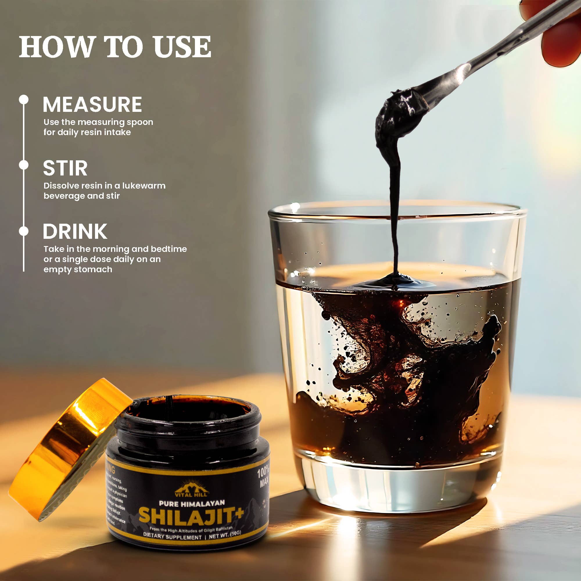 Vital Hill - Wholesale Oral Supplement/Vitamin - Vital Hill Premium Himalayan Shilajit - Energy Supplement8