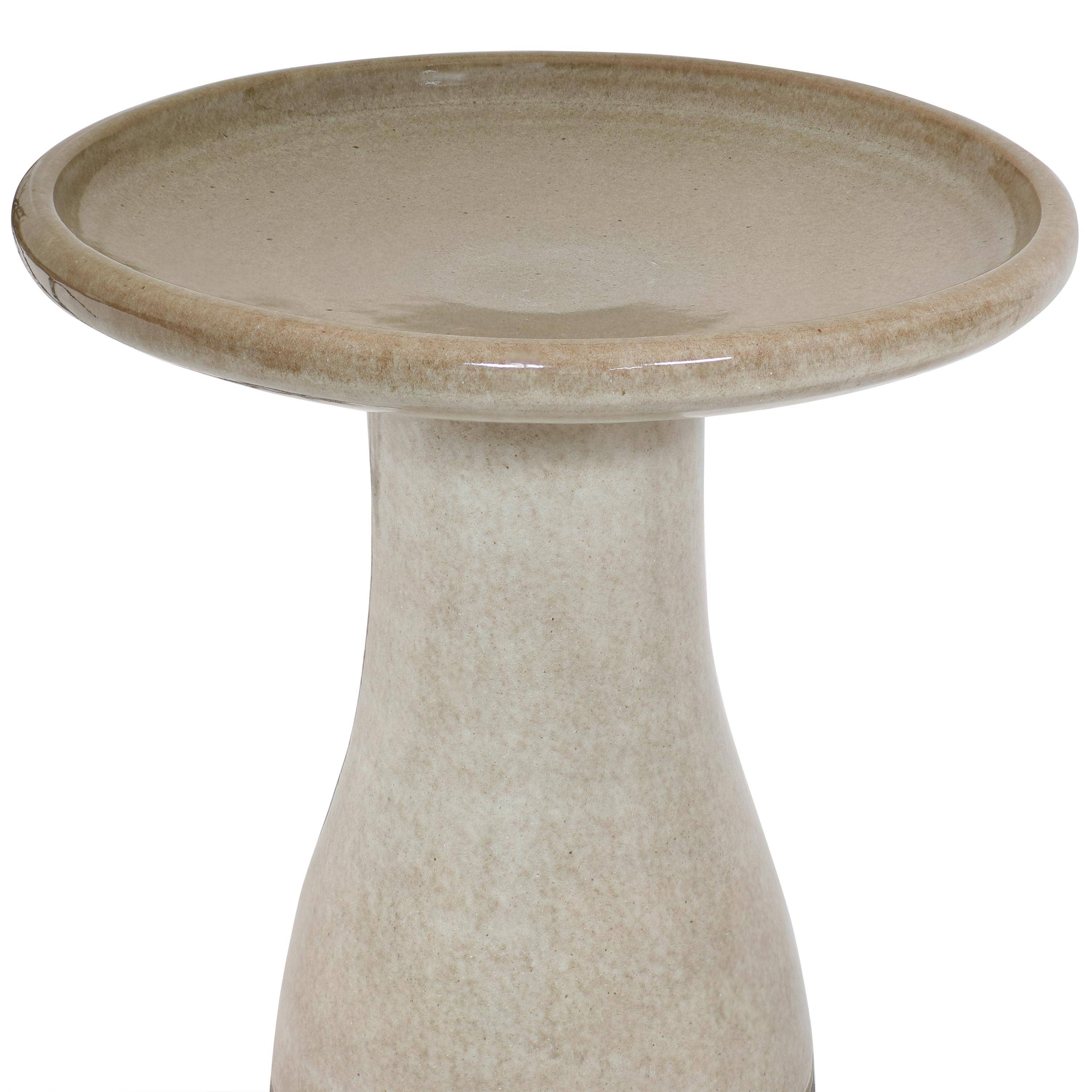 Sunnydaze Decor - Wholesale Bird Bath - Duo-Tone Outdoor Glazed Ceramic Bird Bath - 21 in - Yam7