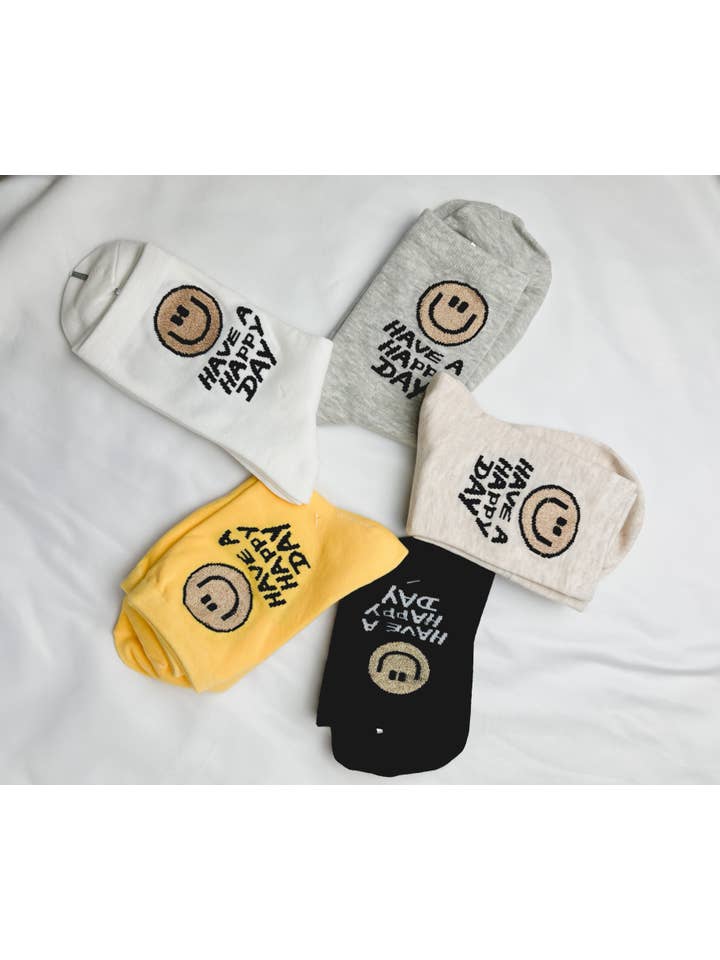 Ofama boutique - Wholesale Socks - Women's - Have a happy day sock