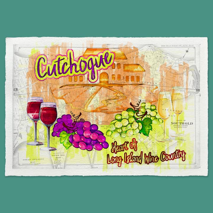 Cutchogue Long Island Wall Art Print for wholesale by Cup of Tea Creative