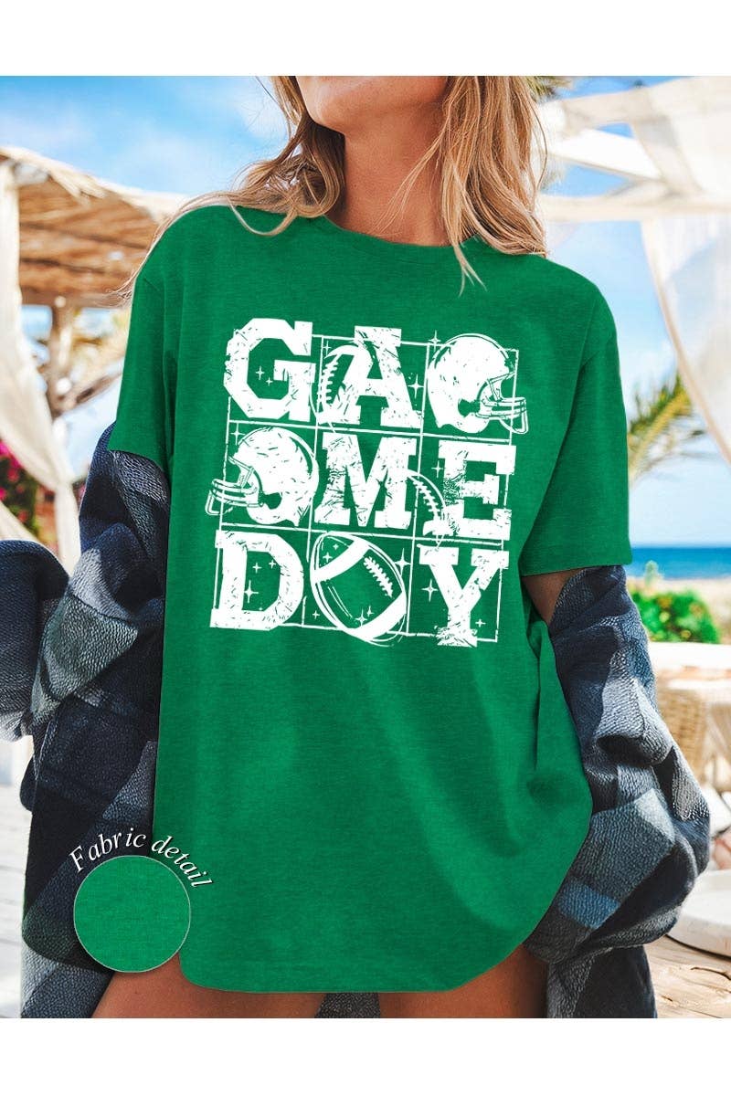 COLORBEAR - Wholesale T-Shirt (Graphic) - Women's - Distressed Game Day Graphic Heavy Cotton Tee0