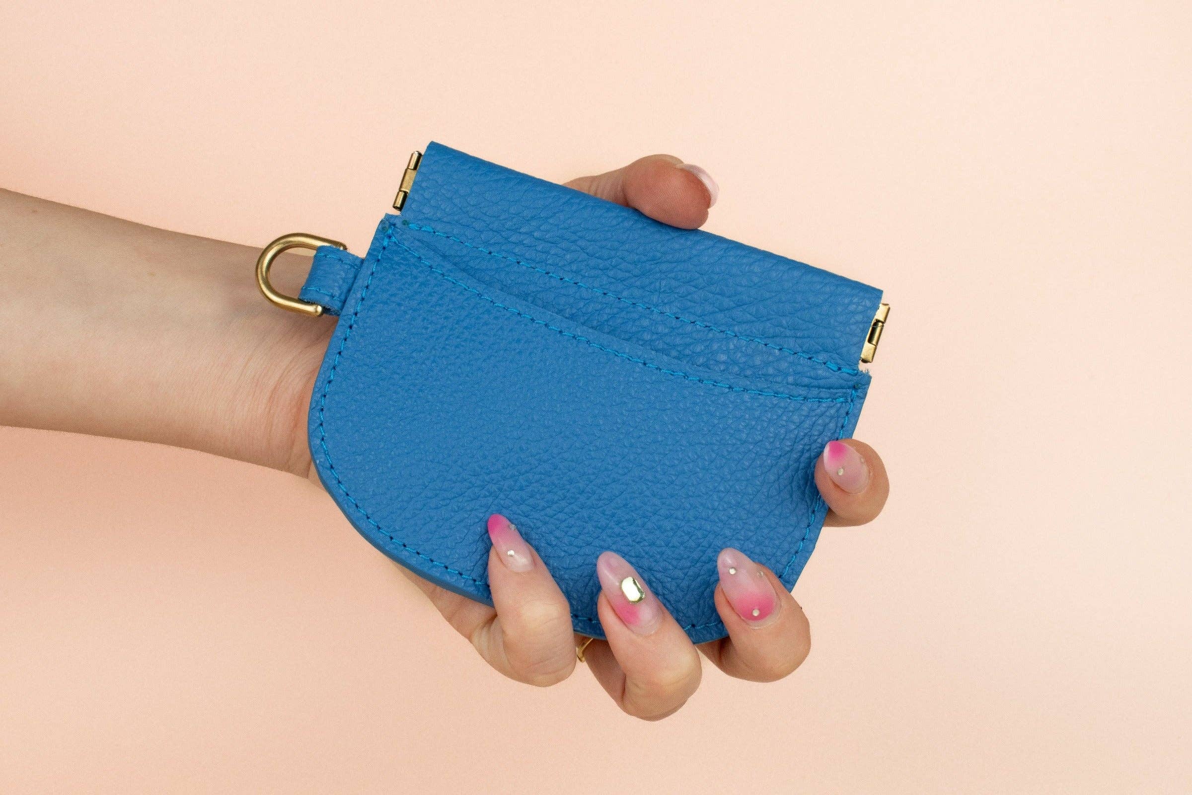 Cold Gold - Wholesale Card Holder - Women's - Slim Card Holder Case, Leather Wristlet in Matisse Blue0