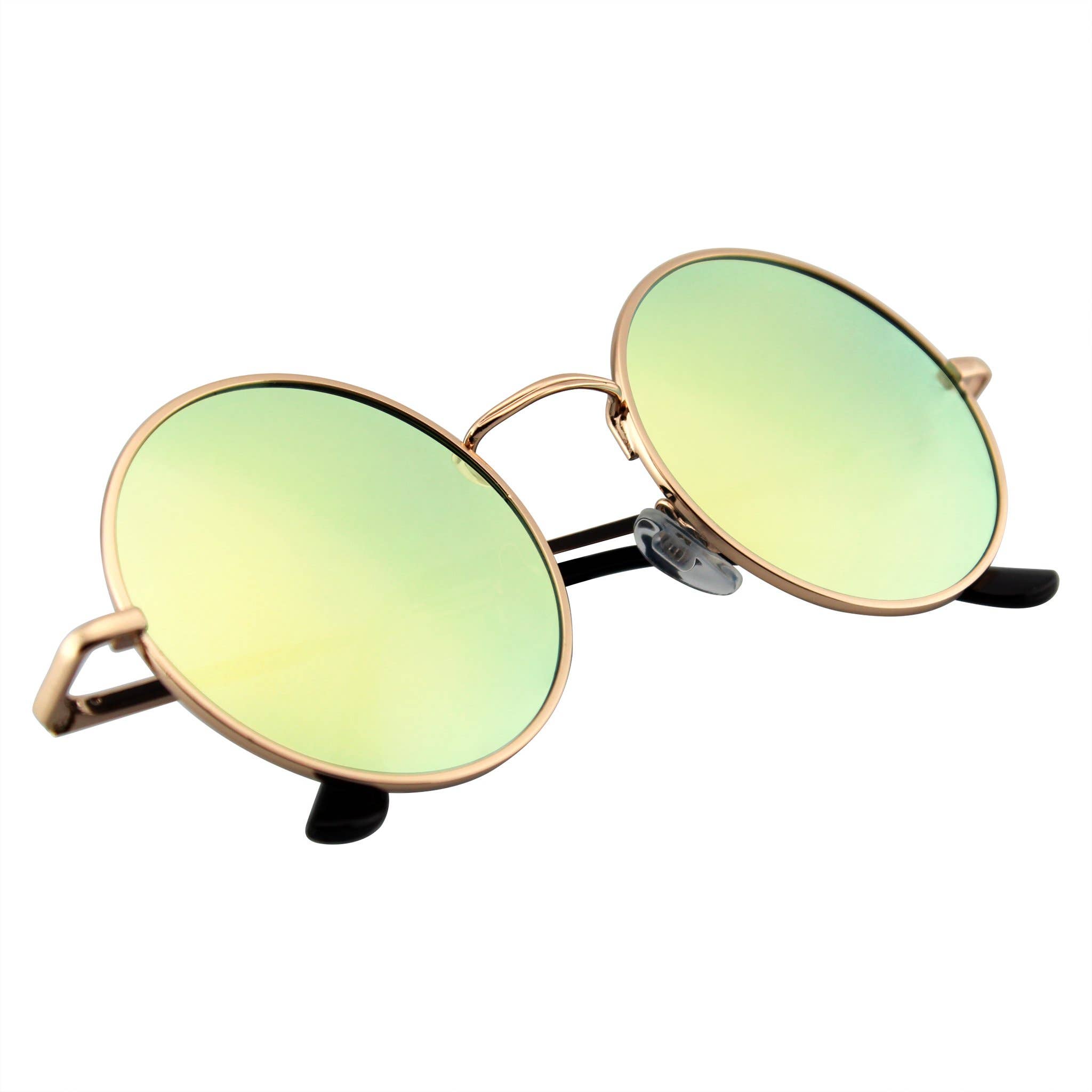 Emblem Eyewear - Wholesale Sunglasses - Unisex - Premium Round Metal Mirrored Full Mirror Circle Sunglasses2