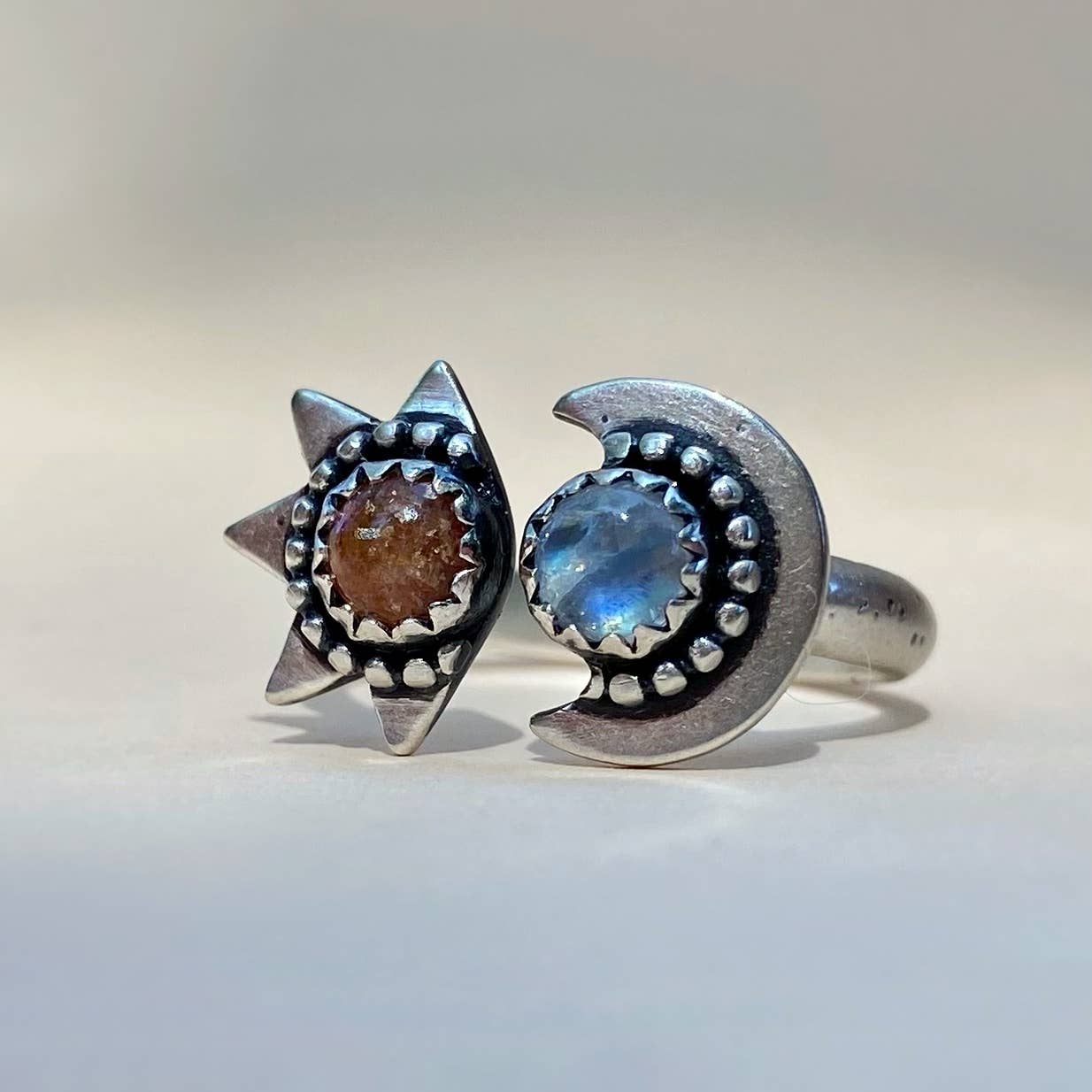 Blue and Blue – wholesale Cocktail/statement ring – Sun & Moon Ring