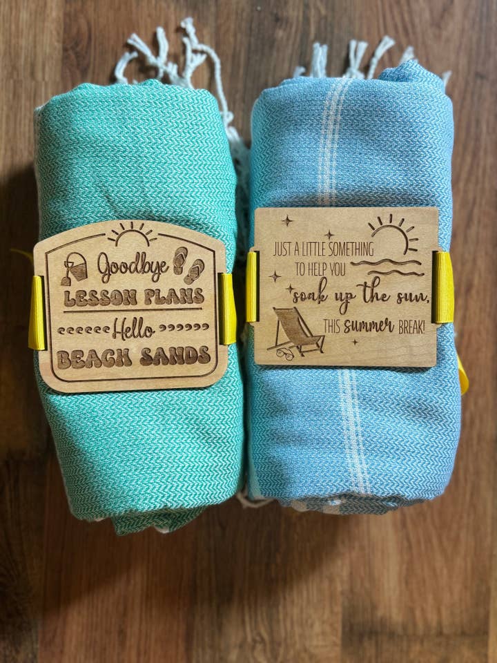 Türkische Handtücher für Lehrer — Geschenk zum Ende des Schuljahres Süßes Lehrergeschenk Strandtuch | Geschenkidee zur Wertschätzung des Lehrers | Frühlingsferien | Sommer | Sonne | für den Großhandel von LivaBella Designs