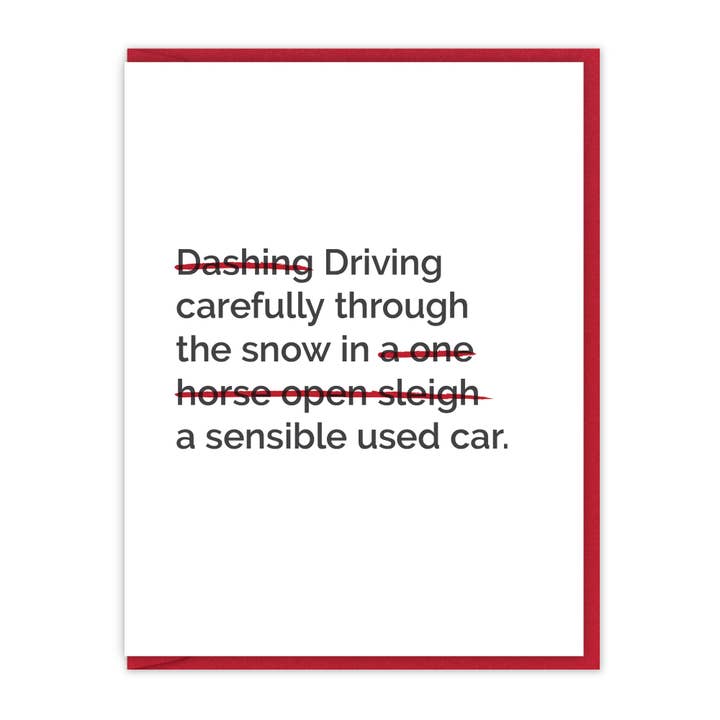 Kör försiktigt genom snö | Letterpress Holiday Card för wholesale av Spacepig Press