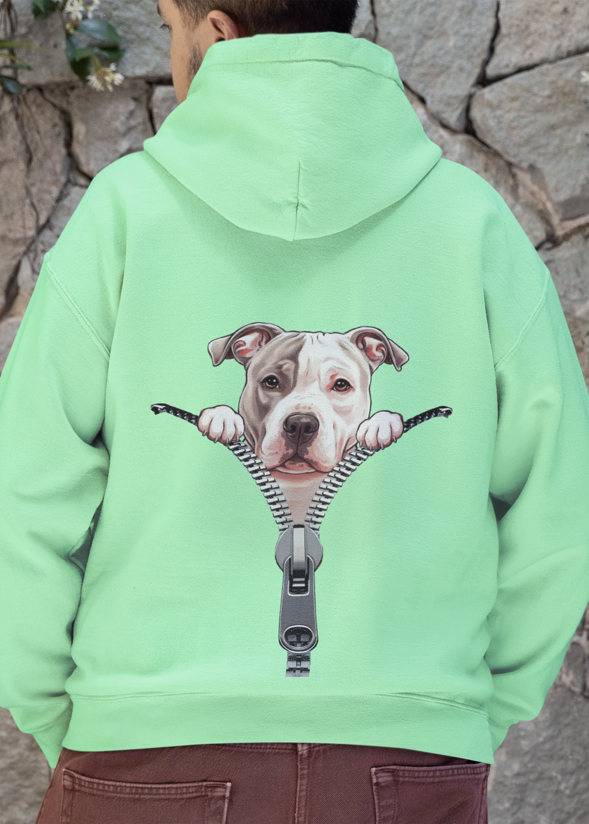 Zombie Paws - Wholesale Hoodie - Unisex - Dog Pullover Hoodie - back print only -Pit bull 0