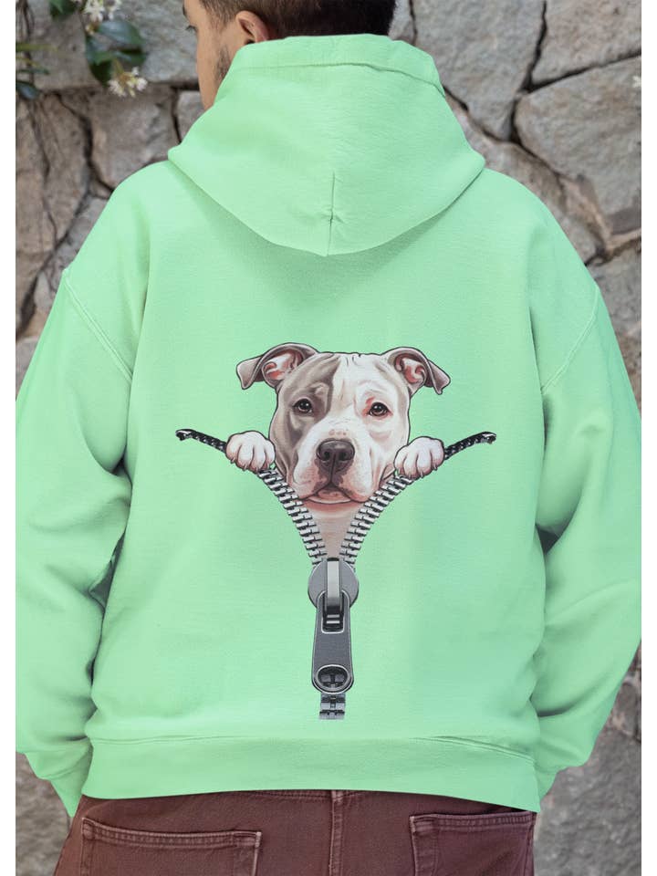 Zombie Paws - Wholesale Hoodie - Unisex - Dog Pullover Hoodie - back print only -Pit bull