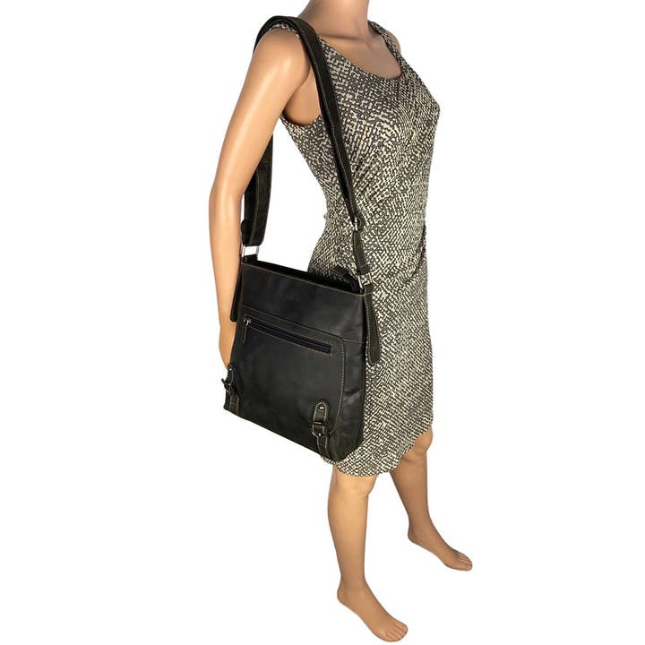 Arrigo – Großhandel Schultertasche – Unisex – Arrigo Unisex-Schultertasche aus Büffelleder, 3 Farben5