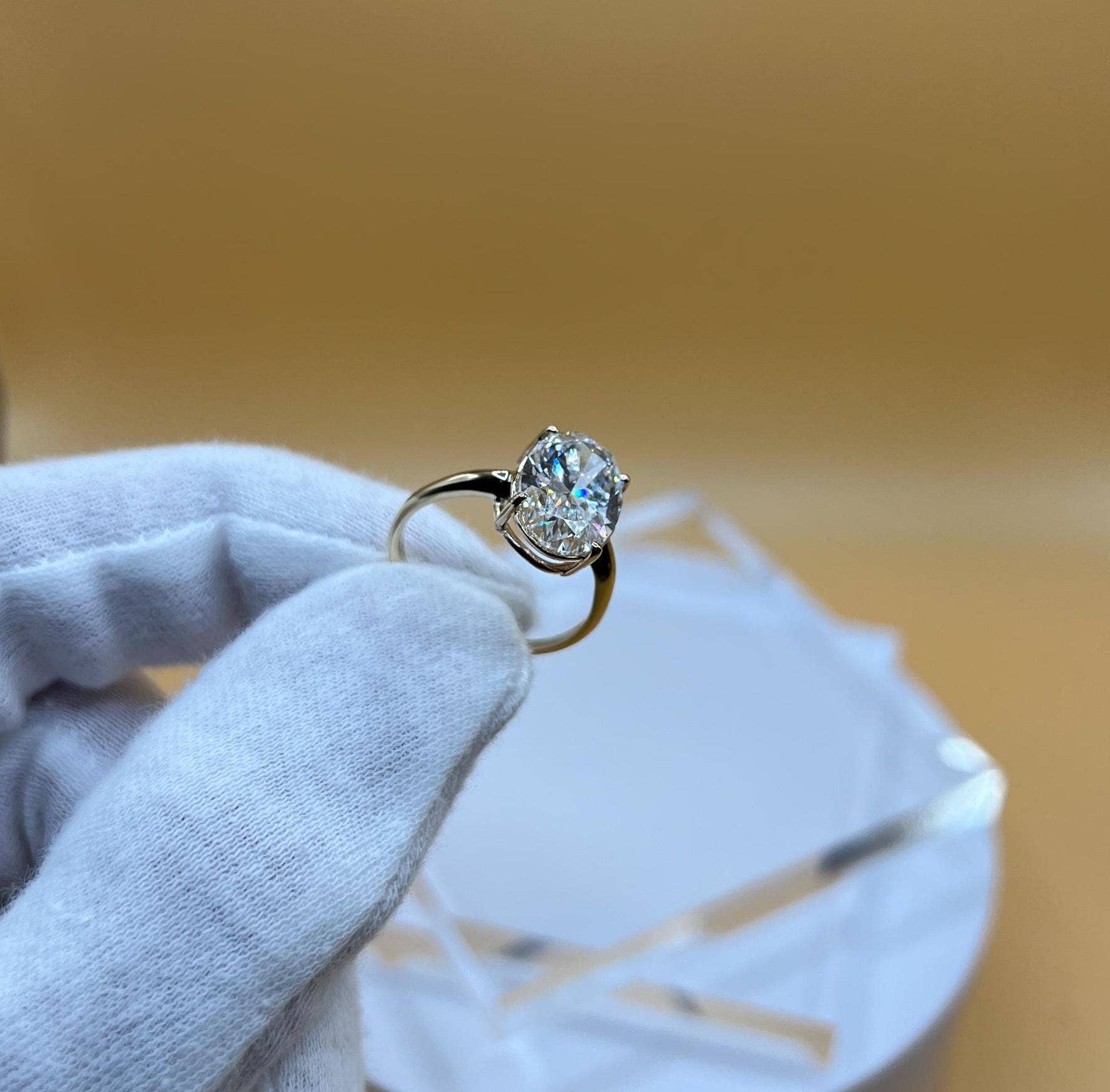 Elegant Jewels LLC - Wholesale Engagement Ring - 5 CT Oval Lab Grown Diamond 14K Gold Solitaire Ring2