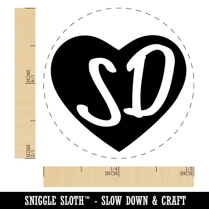 Sniggle Sloth - Wholesale Rubber/Decorative Stamp - SD South Dakota State in Heart Rubber Stamp for Stamping Crafting Planners