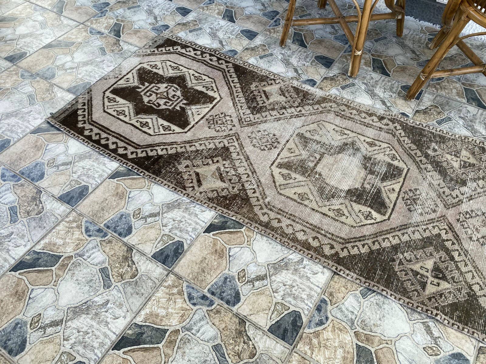 Oushak Rugs – wholesale Hallmatta – Turkisk stamullmatta löpare vintage handgjord 2,6x8,5 fot8