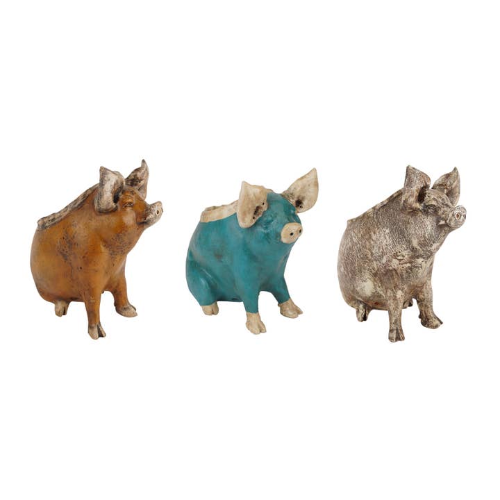 My Amigos Imports - Vendita all'ingrosso Vasi per piante - Fioriera da giardino Wilber the Pig, in argilla, fatta a mano, 33 x 7 x 15 pollici6