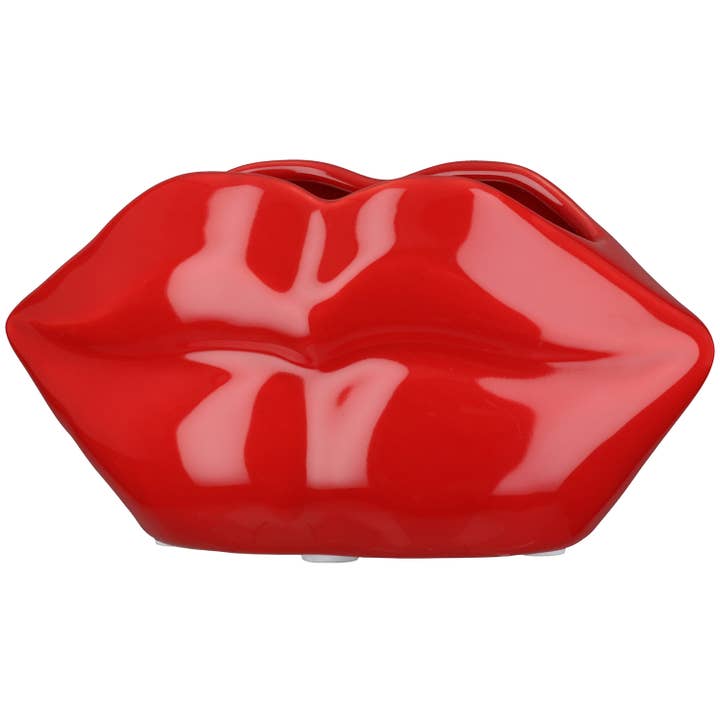 Vase Mund Lips rød H. 8 cm, VE 8 for engroshandel hos Gilde Handwerk Macrander GmbH & Co. KG