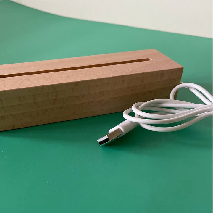 Birch and tides – wholesale Night light – LED wooden light base - White LED colour0