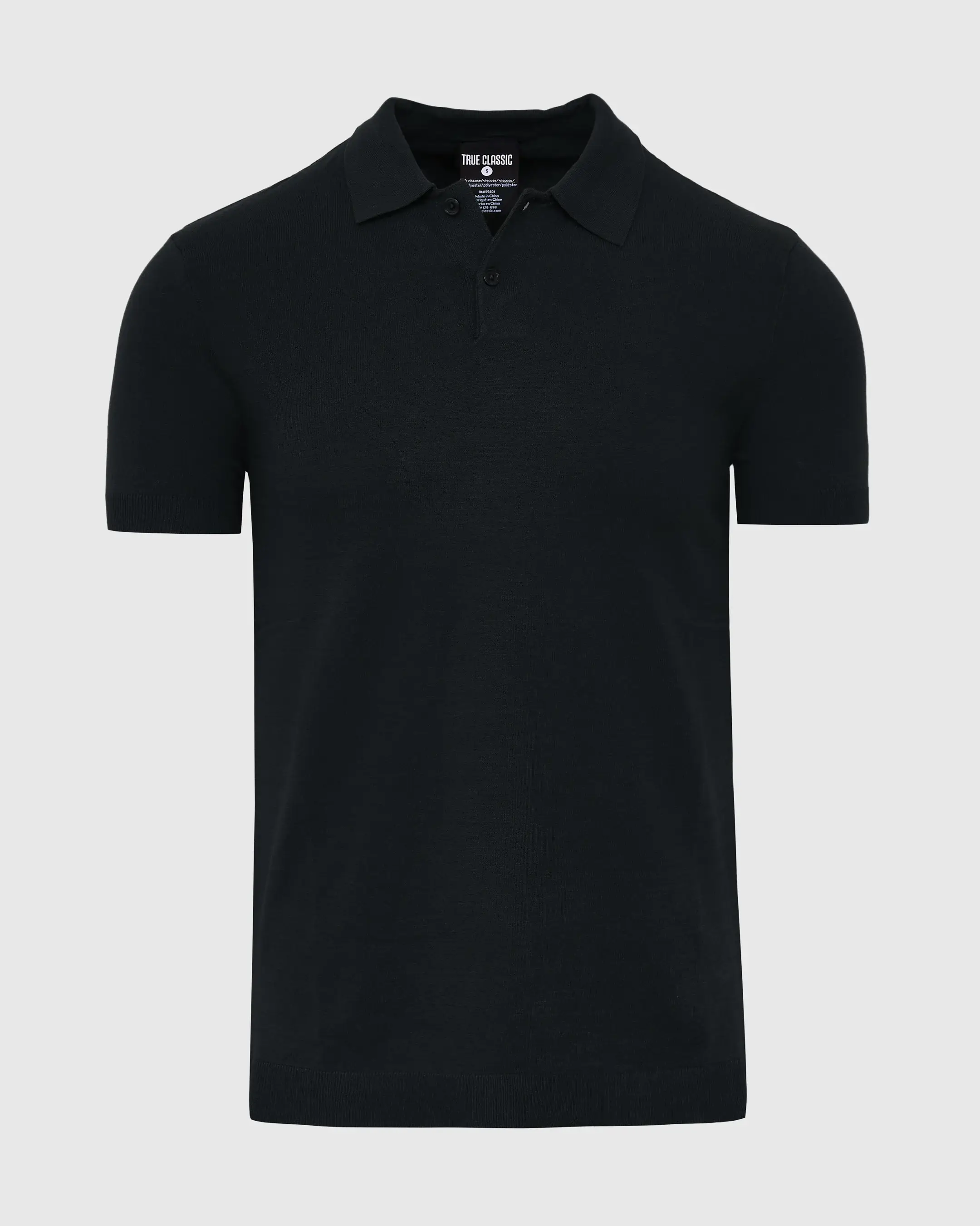 True Classic - Wholesale Polo - Men's - Short Sleeve Sweater Polo Shirt | Black1