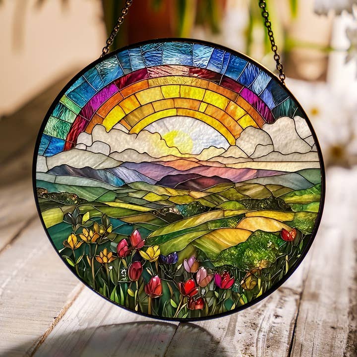 Regnbågslandskap Färgat Glas Solfångare, Naturälskarens Gåva för wholesale av NVC Ecommerce LLC