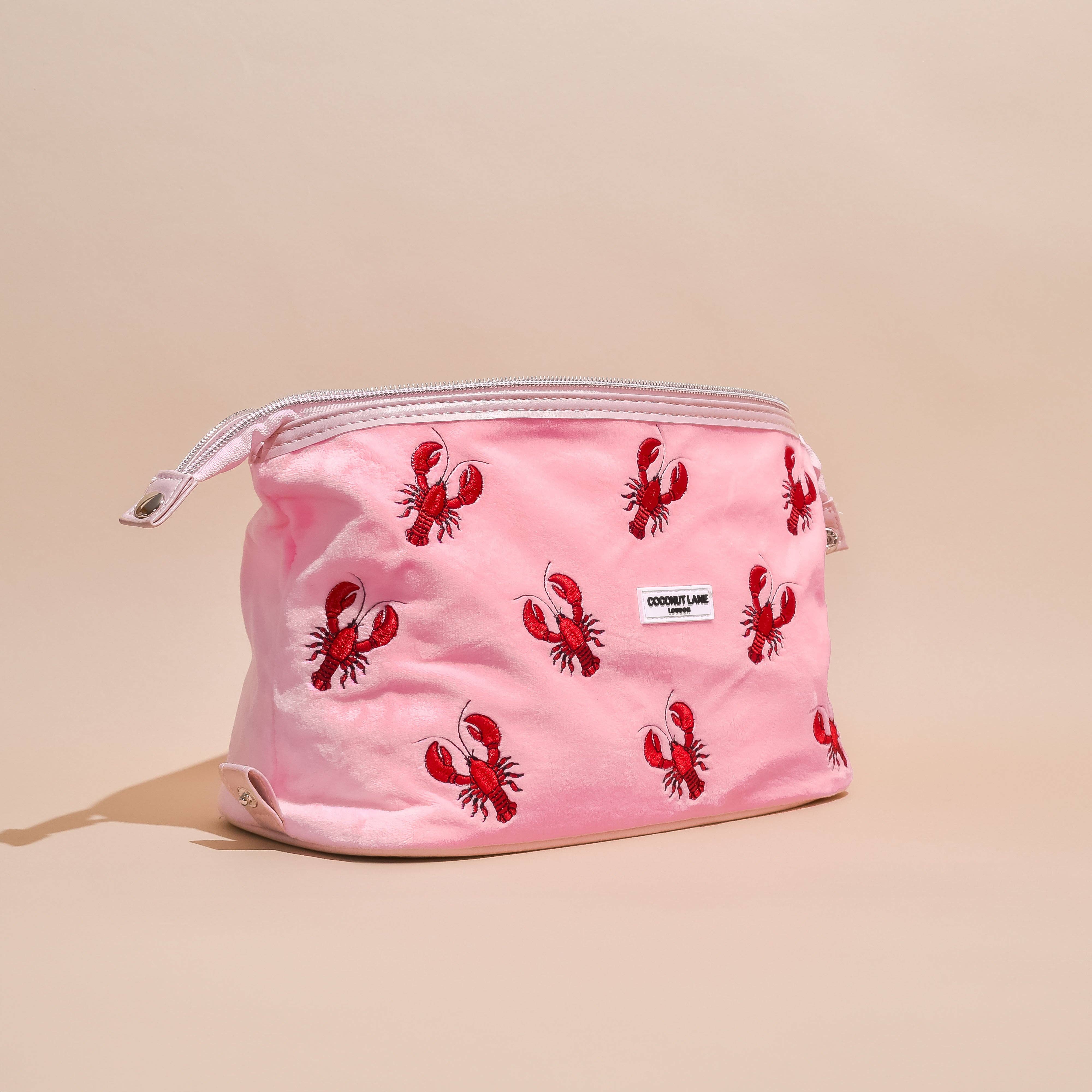 Coconut Lane - Wholesale Makeup/Cosmetic Bag - Magic Lifestyle Pouch - Pink Velvet Lobster1