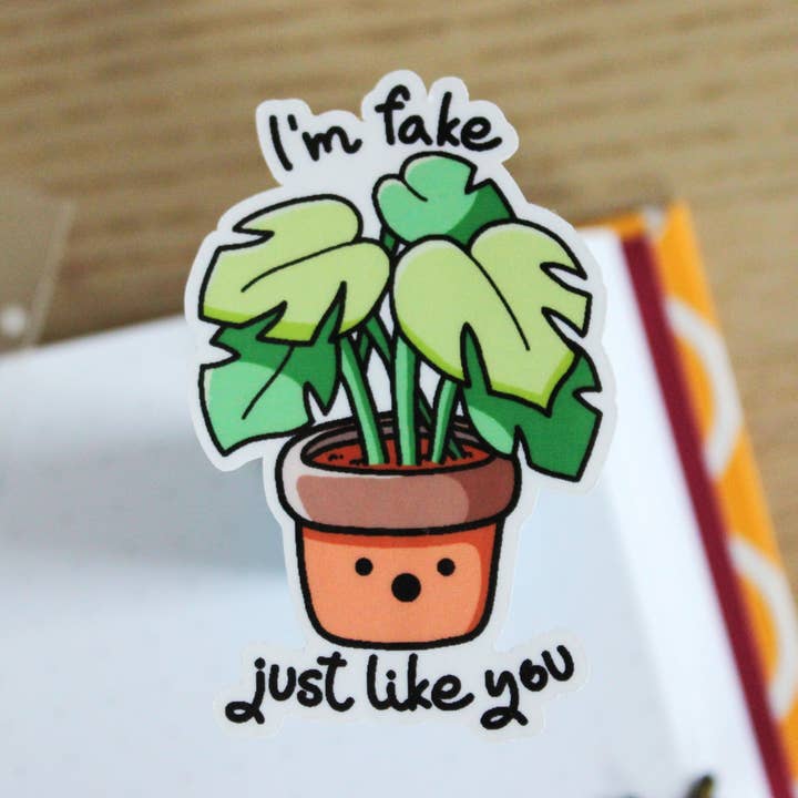 x The Fancy Firefly - Wholesale Sticker - Ik ben nep, net als jij plant - Waterdichte uitgesneden sticker0