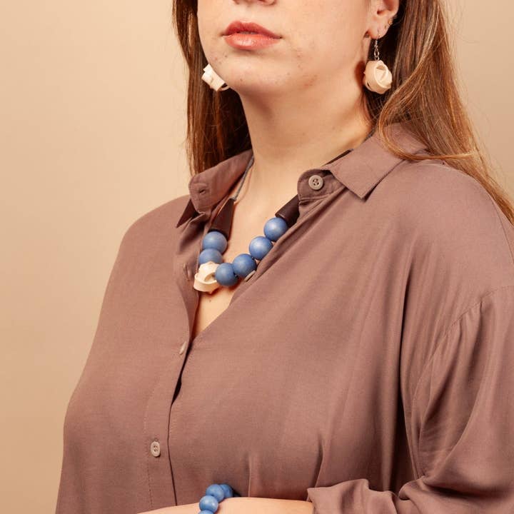 Bijondo - Wholesale Beaded/Pearl Necklace - Wood & Resin Necklace Tilly11