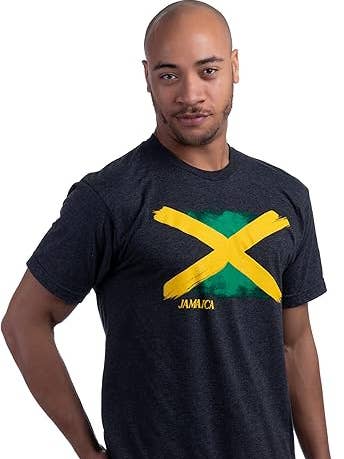 Drapeau de la Jamaïque | Nations du Monde - T-shirt Unisexe Symbole de Fierté Nationale avec Armoiries pour Hommes ou Femmes pour la vente par Ann Arbor Tees