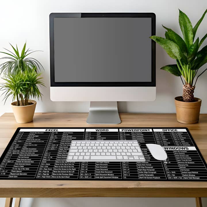 CounterArt/Highland Home/Thirstystone/CoasterStone – wholesale Desk pad – Large Desk Protector Office-Windows Cheat Sheet on Black 3