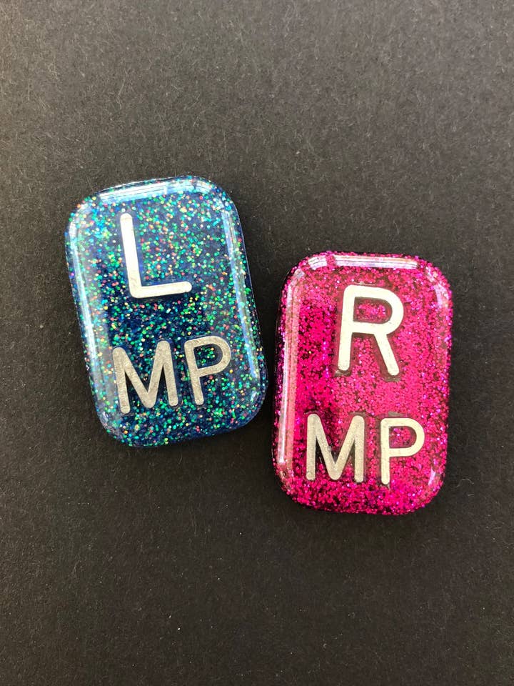 Small Rectangle Xray Markers, With 2 or 3 Initials, Glitter for wholesale by Alisha Goes Crafty