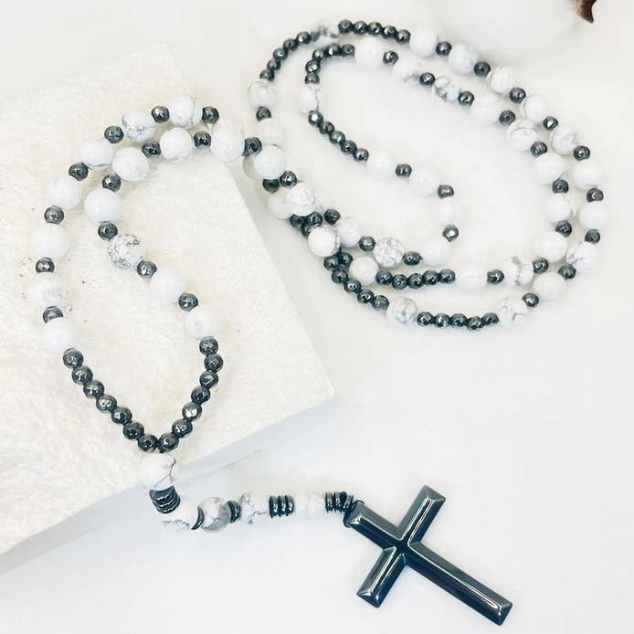 GemMeet - Wholesale Prayer Beads Necklace - Cross Catholic Stone Rosary Necklace 6