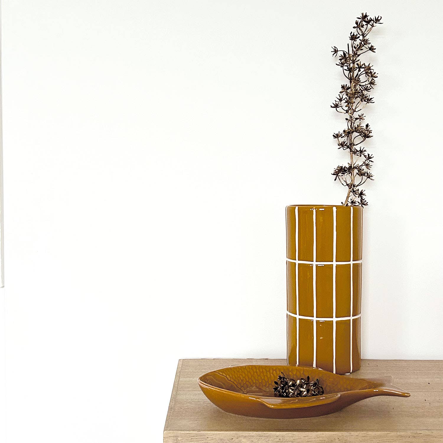 Opjet Paris - Wholesale Vase - Ochre tile vase D10.5 H23cm2