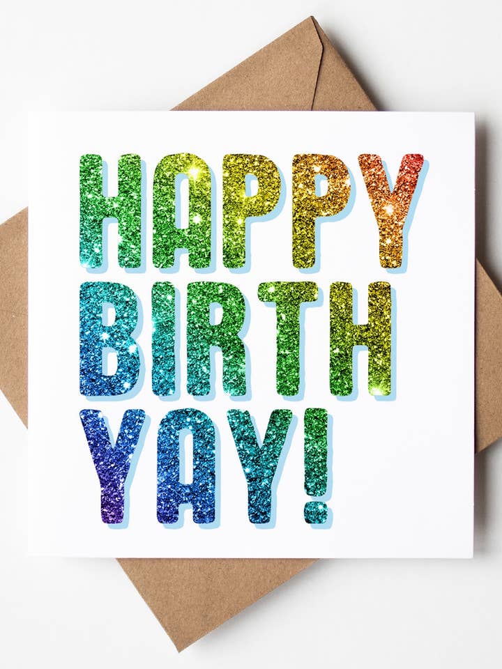 Happy Birth Yay Card (Pack of 6) for wholesale by Sweary Card Lady