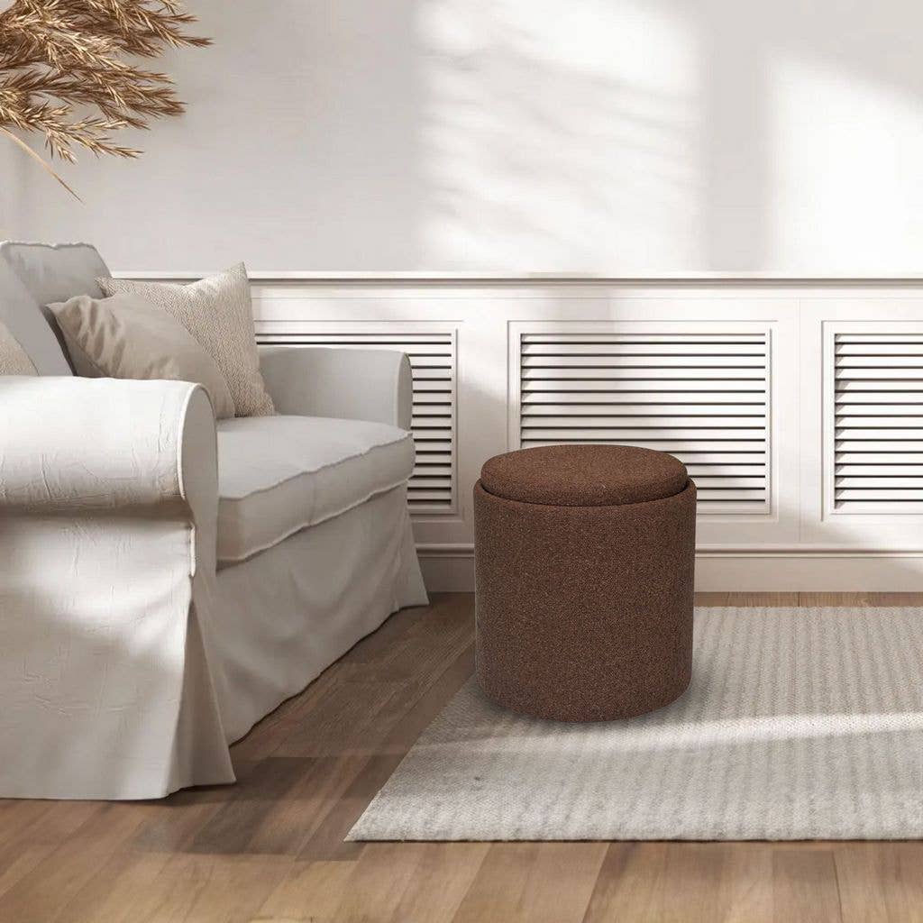 Aria Home – Großhandel Polsterhocker – Aria Home Boucle Tablett-Top getuftete Ottomane Kollektion, Schwarz, 1-teilig, 43 x 38 x 38 cm19