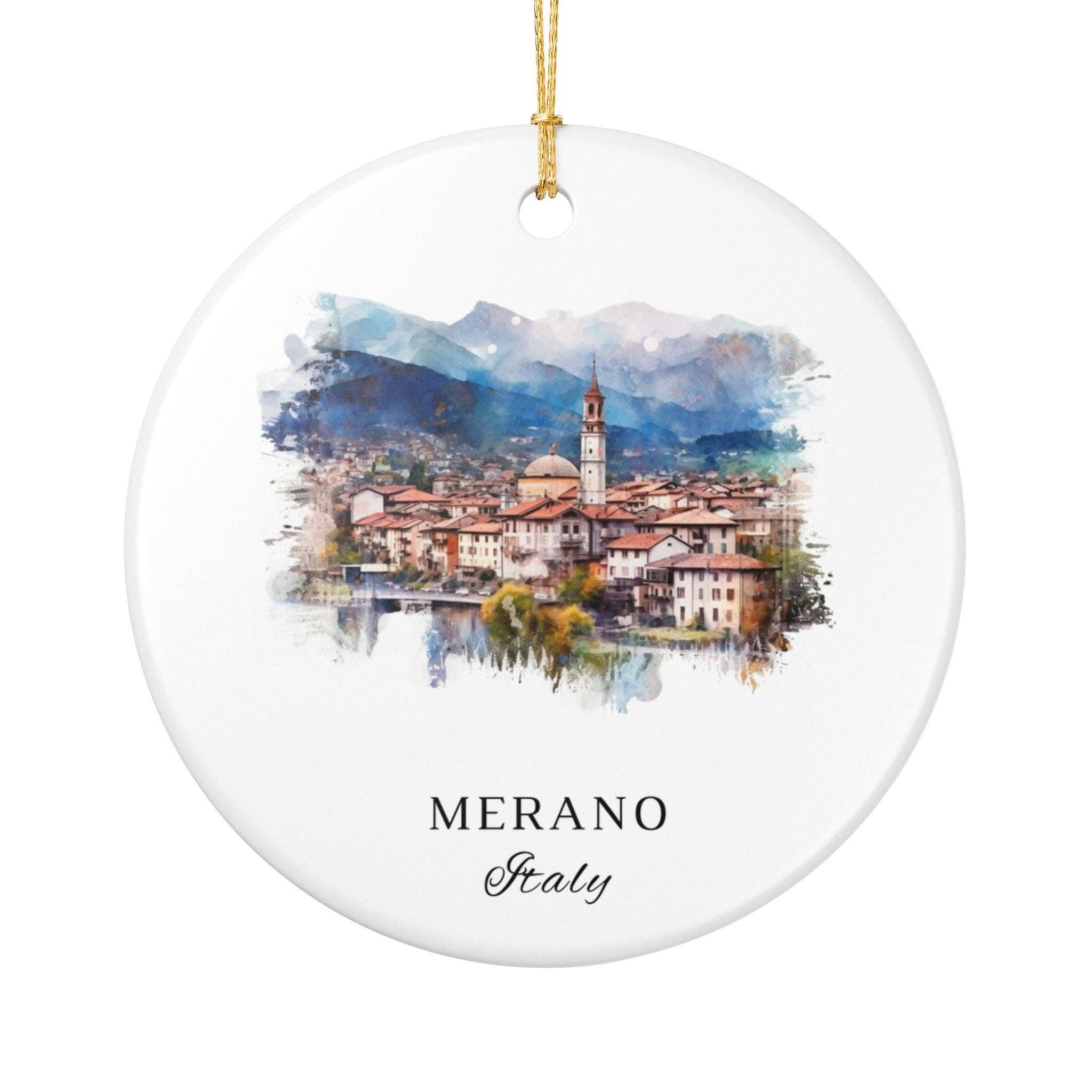 Premium Travel Art - Wholesale Ornament - Merano Italy Ornament: Unique Merano Souvenir, Merano IT Xmas Decor, and Authentic Merano Italy Gift1
