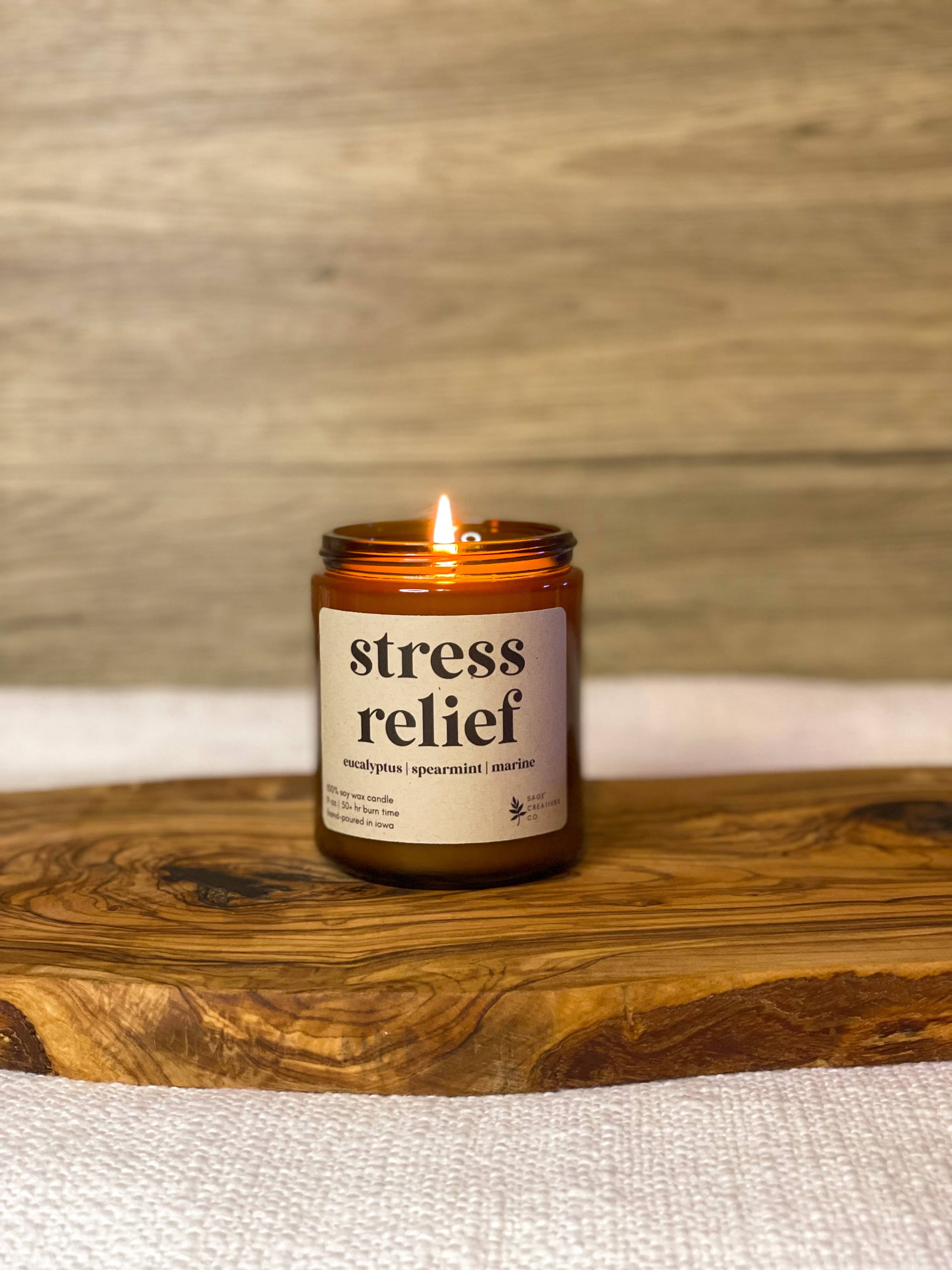 Sage Candle Co. - Vente Bougie en bocal - Soulagement du stress - Bougie d'aromathérapie à 100 %3