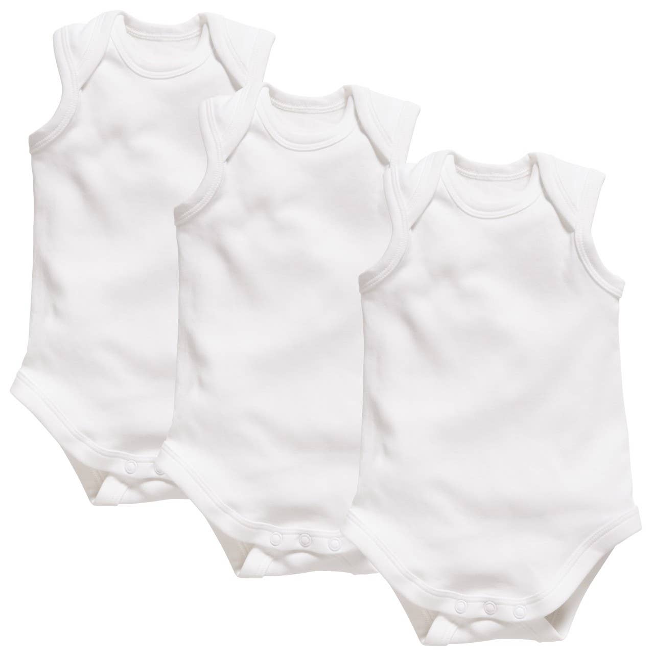 white Sleeveless bodysuit, pack of 3, uni for wholesale on Faire0