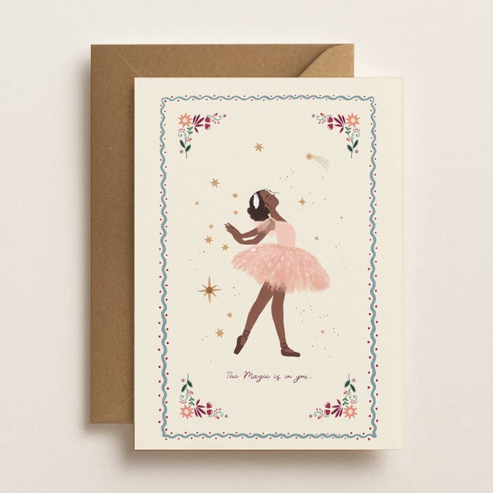 Ballerinakort | Balettkort | Blommig | Svansjön Konst för wholesale av Minibeau