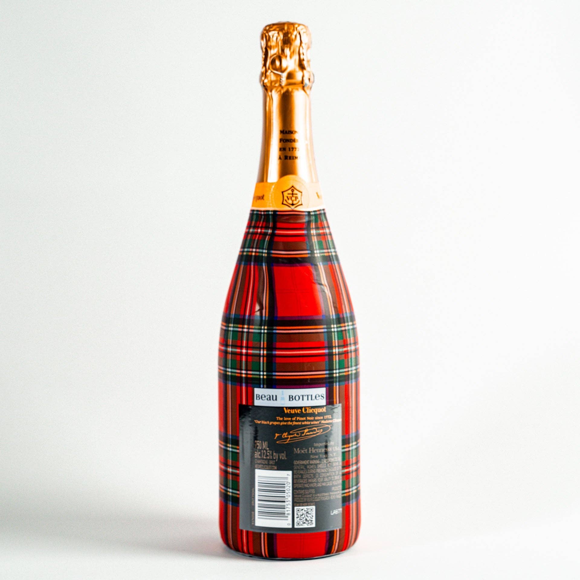 Beau Bottles – wholesale Wine gift bag – Beau Bottles Red and Green Christmas Tartan - Champagne Collection2