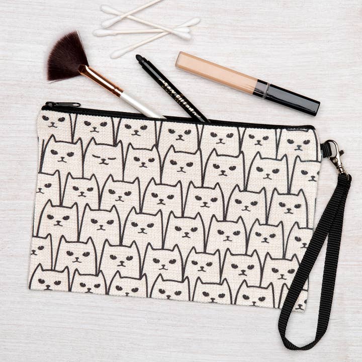 Counter Couture - Wholesale Pouch - Unisex - Cat Linen Zipper Pouch