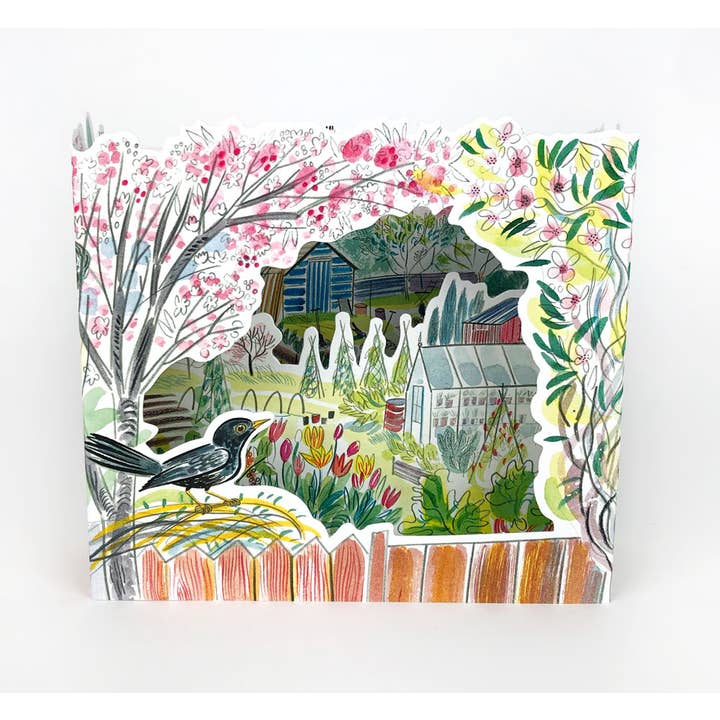 Art Angels - Vente Carte de vœux classique - Carte de lotissement 3D Blackbird - Emily Sutton
