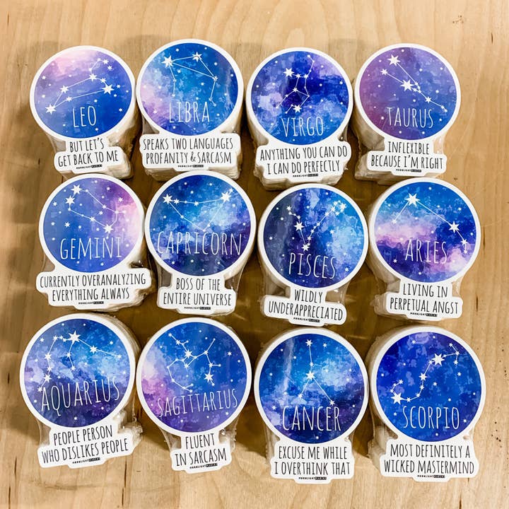 Moonlight Makers - Wholesale Sticker - Zodiac Sticker Set - Die Cut (Astrology)
