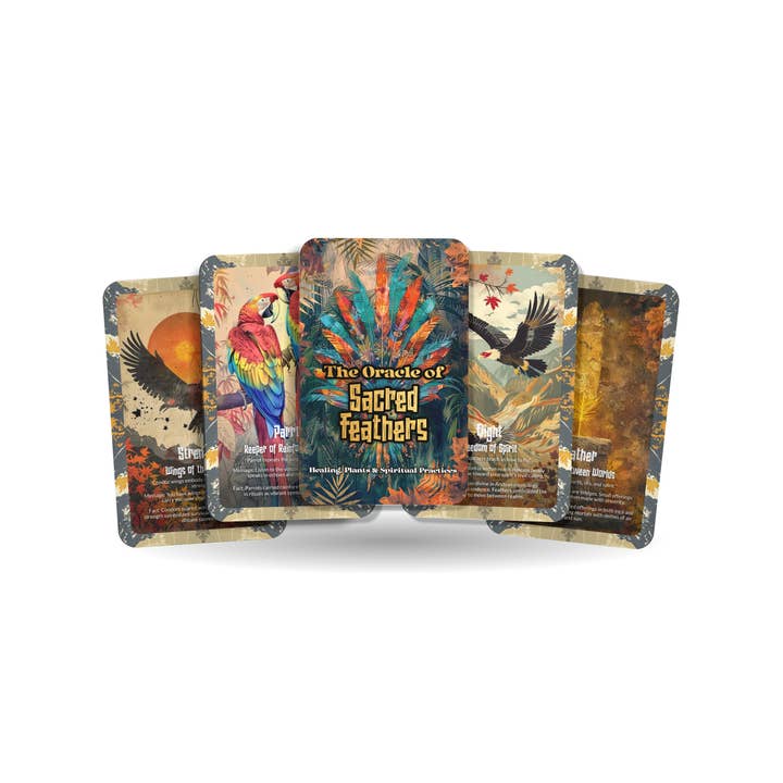 L'Oracle des Plumes Sacrées – Un Jeu d'Oracle de Vol Spirituel – 22 Cartes Oracle – Messages des Alliés Ailés pour la vente par IBIZA TAROT