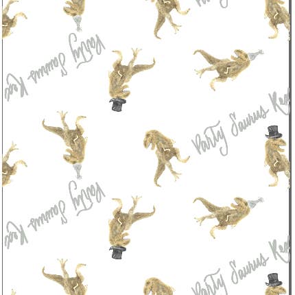 Party Saurus Rex Wrapping Paper Sheets for wholesale by Christine Kirby Studios