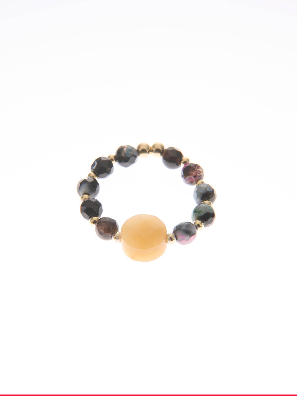 samsara collection - Wholesale Multi-Stone Ring - Faceted Jade Coin Ring
