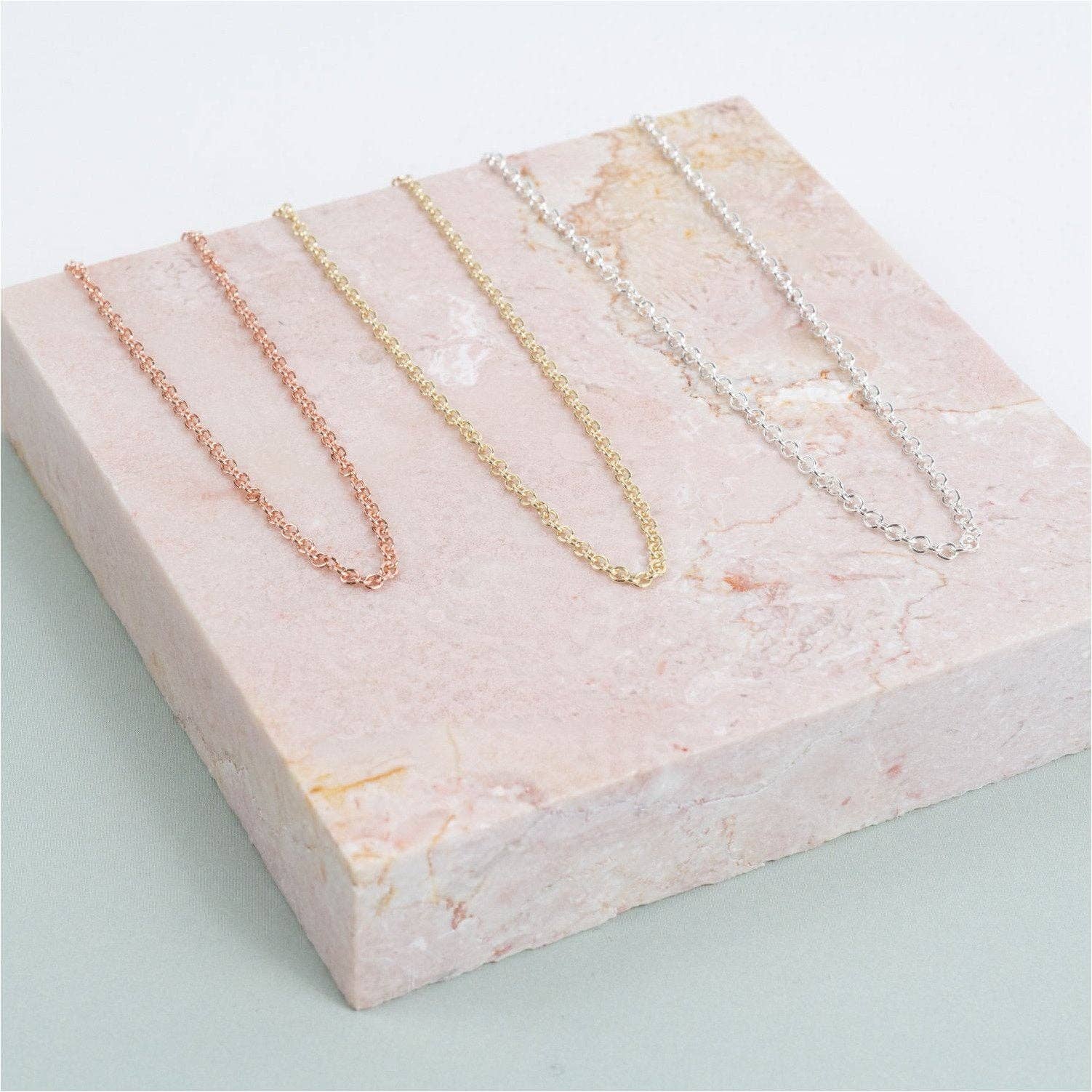 Auree Jewellery – wholesale Link & chain necklace – Fenchurch 9ct Rose Gold Heavy Trace Chain3
