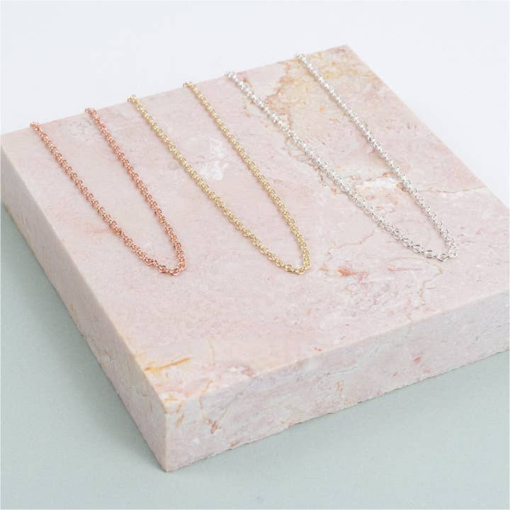 Auree Jewellery – wholesale Link & chain necklace – Fenchurch 9ct Rose Gold Heavy Trace Chain3