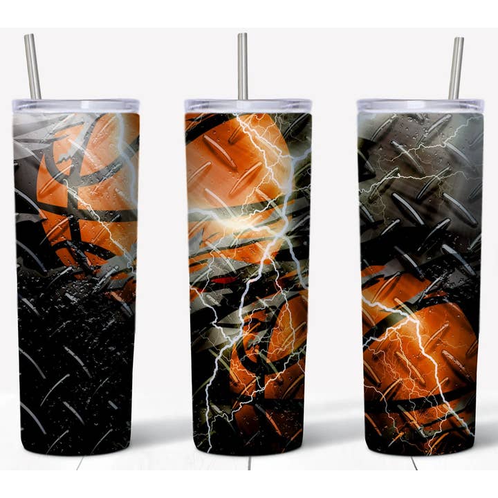 20oz rustfrit stål tumbler - Basketball m/lyn for engroshandel hos Your Custom Sports