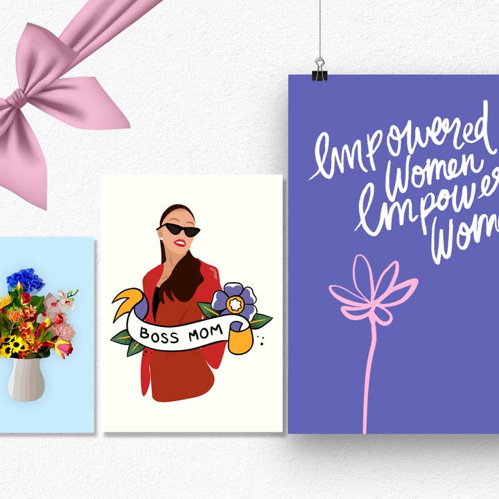Conjunto Presente Mãe Para Mamã Boss. Wall Print - Cartão de Saudação - Conjunto de Postal por atacado de CardCraft